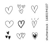 heart doodle hand draw  vector...