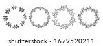 set of 4 frames with floral... | Shutterstock .eps vector #1679520211