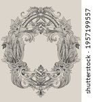 vintage baroque frame with... | Shutterstock .eps vector #1957199557