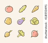 set of vector icons of... | Shutterstock .eps vector #418553491