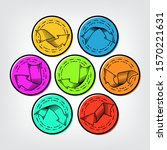 set of colored round stickers... | Shutterstock .eps vector #1570221631