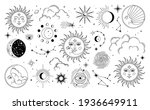 set of sun  moon  stars  clouds ... | Shutterstock .eps vector #1936649911