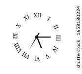 Clock Roman Numeral On White...