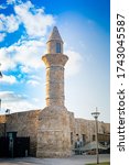 Small photo of Caesarea, Israel, may 2020 : ruins of Caesarea fortress built by Herod the Great near Caesarea city, on the shores of the Mediterranean Sea, in Israel