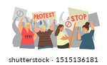 group of people on a rally... | Shutterstock .eps vector #1515136181