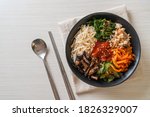 Bibimbap, Korean spicy salad with rice bowl - traditionally Korean food style