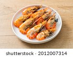 grilled river prawns or shrimps - seafood style
