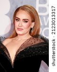 Small photo of London, United Kingdom - February 08, 2022: Adele attends The BRIT Awards 2022 at The O2 Arena in London, England.