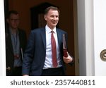 Small photo of London, United Kingdom - September 05, 2023: Chancellor of the Exchequer, Jeremy Hunt MP leaves a cabinet meeting at 10 Downing Street on September 5, 2023 in London, England.