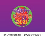 happy easter 2021 new logo... | Shutterstock .eps vector #1929394397
