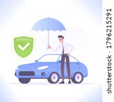 car insurance concept. young... | Shutterstock .eps vector #1796215291