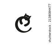 Letter C And Cat Vector Design...