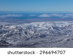 Aerial view of showy mountains during winter, Iceland