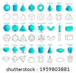 set of vector realistic 3d blue ... | Shutterstock .eps vector #1959803881