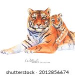 Tiger Family Watercolor...