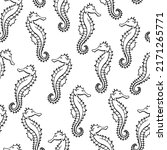 Seamless Pattern With Seahorse. ...