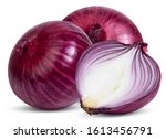 Red Onion Isolated On White...