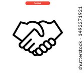 handshake icon isolated sign... | Shutterstock .eps vector #1492271921