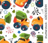 pattern with children's cars. | Shutterstock .eps vector #630130244