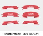 vector set 6 ribbons | Shutterstock .eps vector #301400924