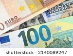 Euro And Dollar Notes. Euro...