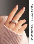 Solitaire Silver Ring On The...