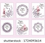 set of happy mother s day... | Shutterstock .eps vector #1724093614