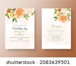 beautiful orange flower wedding ... | Shutterstock .eps vector #2083639501
