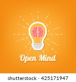 open mind. human brain. bulb... | Shutterstock .eps vector #425171947