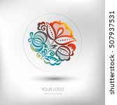 colorful floral logo design.... | Shutterstock .eps vector #507937531