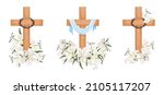 Set Crosses With Lilies...