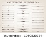 set of vintage line with... | Shutterstock .eps vector #1050820394