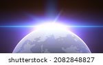planet with blazing edge in... | Shutterstock .eps vector #2082848827