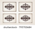 set of vintage frames with... | Shutterstock .eps vector #795703684