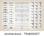 set of vintage frames with... | Shutterstock .eps vector #796840357