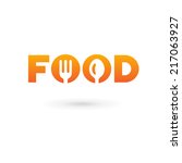 food word sign logo icon design ... | Shutterstock .eps vector #217063927