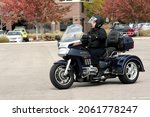 Small photo of Boise, IDUSA-102021: A growing demand for three-wheeled motorcycles has prompted the need of formal rider training. A senior rider learns to safely ride a trike on a supervised closed course.