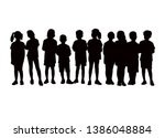 children in line  silhouette... | Shutterstock .eps vector #1386048884
