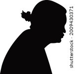 a woman head silhouette vector | Shutterstock .eps vector #2009430371