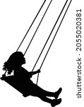 a girl swinging body silhouette ... | Shutterstock .eps vector #2055020381