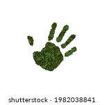 green trees hand print isolated ... | Shutterstock . vector #1982038841