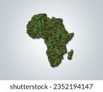 3d green map of africa on white ...