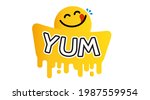 yummy face happy smile vector... | Shutterstock .eps vector #1987559954
