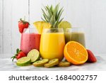 Variety of fruit smoothies ...