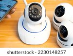 Small photo of Close-up IP cameras Install IP CCTV cameras or high-tech surveillance systems. CCTV system