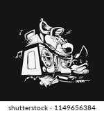 musical instruments background. ... | Shutterstock .eps vector #1149656384