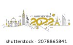 happy new year 2022 text with... | Shutterstock .eps vector #2078865841