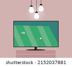 broadcast football on tv screen.... | Shutterstock .eps vector #2152037881
