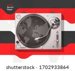 vintage turntable. vinyl record ... | Shutterstock .eps vector #1702933864
