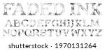 faded ink font. slab serif font ... | Shutterstock .eps vector #1970131264